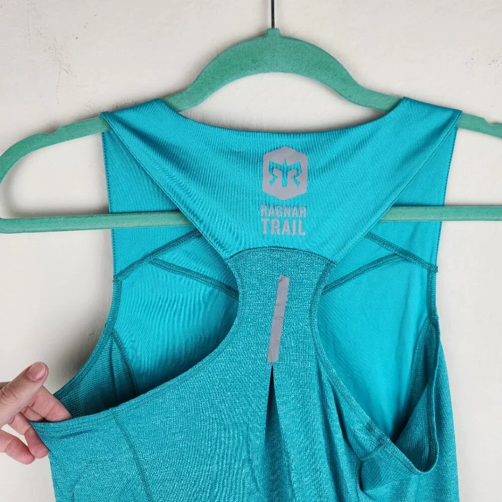 Salomon Ragnar Trail Race Bright Teal Blue Racerback Tank Top S